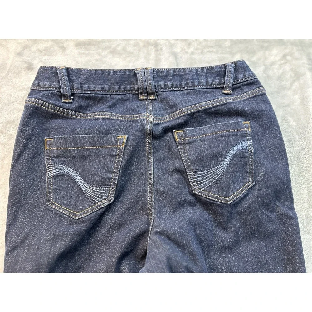 Lane Bryant Jean Slim Bootcut Y2K Genius Fit Stretch Women Plus Sz 14P Blue Dark